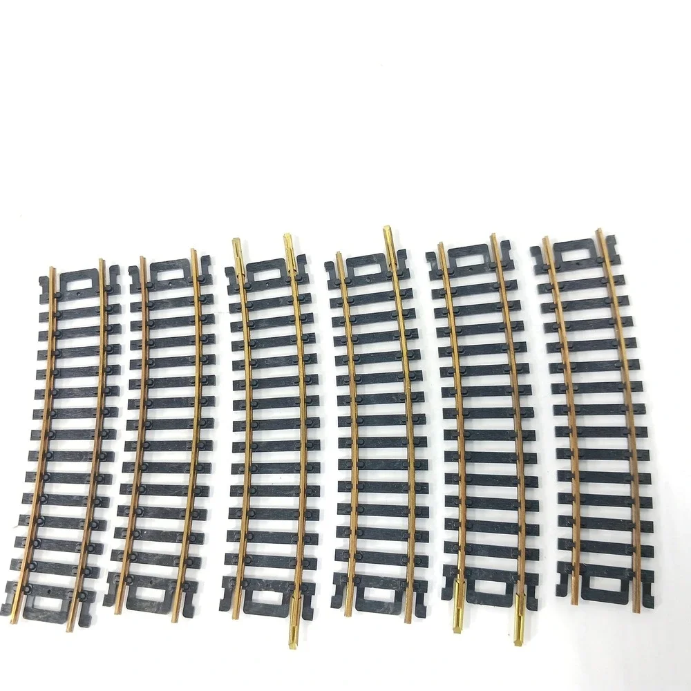 Set of 27 Vintage Brass Model HO Train Track Lot Straight Curved Pieces Mixed